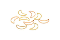 Rose Gold / Gold Moon Ring, 12 Rose Gold Plated - Gold Plated Brass Moons (15x8.5mm) Bs1163m D0150 Q0360