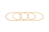 Rose Gold / Gold Circle Connector, 8 Rose Gold Plated - Gold Plated Brass Circle Connectors (50x1x1mm) BS 1083 Q0042