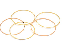 Rose Gold / Gold Circle Connector, 8 Rose Gold Plated - Gold Plated Brass Circle Connectors (50x1x1mm) BS 1083 Q0042
