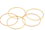 Rose Gold / Gold Circle Connector, 8 Rose Gold Plated - Gold Plated Brass Circle Connectors (50x1x1mm) BS 1083 Q0042