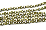 Antique Bronze Chain, Antique Bronze Tone Brass Soldered Rolo Chain (2.5mm) 3m-5m-10m-20m-50m-90m Z047