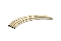 Silver Curved Tube, 12 Antique Silver Plated Brass Curved Tubes (3x110mm) Bs 1419 H0898