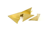 Brass Kite Charm, 6 Raw Brass Geometric Triangles (31mm) U011