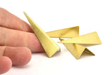 Brass Paper Kite, 4 Raw Brass Geometric Triangles (51mm) U004