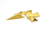 Brass Paper Kite, 4 Raw Brass Geometric Triangles (51mm) U004