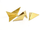 Brass Kite Charms, 6 Raw Brass Geometric Triangles (33x23mm) U002