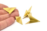 Brass Kite Charms, 6 Raw Brass Geometric Triangles (33x23mm) U002