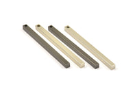 Tiny Necklace Bar, 6 Black Plated, Nickel Free Plated Brass Bars, Necklace, Earring Findings (3x3x50mm) D0244