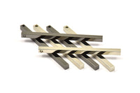 Tiny Necklace Bar, 6 Black Plated, Nickel Free Plated Brass Bars, Necklace, Earring Findings (3x3x50mm) D0244