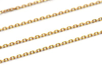 3 M(1.5x2.5mm) Red Brass Soldered Chain -Bs 1068