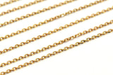 Raw Brass Chain, 90 M Spool  (1.5x2.5mm) Red Brass Soldered Chain -Bs 1068