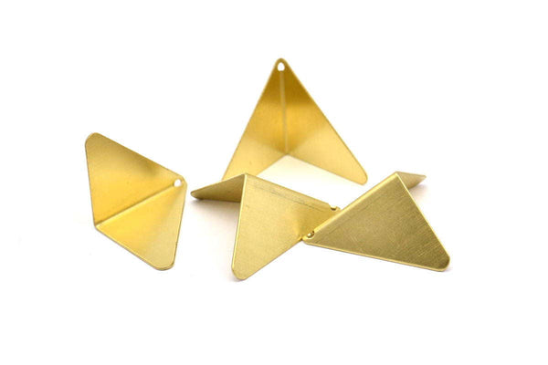 Brass Kite Charms, 6 Raw Brass Geometric Triangle Earring Charms (22mm) U010