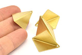 Raw Brass Kites, 6 Raw Brass Geometric Triangle Earring Charms (27mm) U012