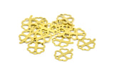 Brass Leaf Charms, 50 Raw Brass Leaf Charms (13x10mm) A0475