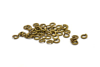 5mm Jump Ring - 100 Antique Brass Round Jump Ring Connectors Findings (5x1mm) A0376