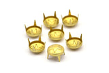 Brass Star Finding, 50 Raw Brass Round And Star Studs,findings (9mm) Brs 998  A0457