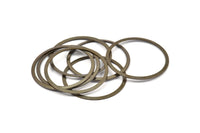 Boho Brass Connector, 50 Antique Brass Connector Rings (28mm) K035