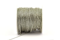 Silver Brass Chain, Silver Tone Brass Soldered Faceted Chain (2x1.2mm) 3m-5m-10m-20m-50m-90m Mb 7-2 Z033