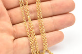 Raw Brass Rolo Chain, Soldered Brass Rolo Belcher Chain (2.5mm) RB 8-18-Y
