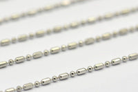 Stick Ball Chain, Silver Tone Sticks and Balls Chain (1.2mm) 3m-5m-10m-20m-50m-90m MB 7-4