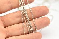 Stick Ball Chain, Silver Tone Sticks and Balls Chain (1.2mm) 3m-5m-10m-20m-50m-90m MB 7-4