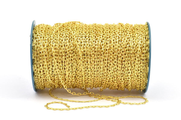 Raw Brass Chain, D Chain, Raw Brass Soldered Chain (2.40mm) Mb 8-32-Y