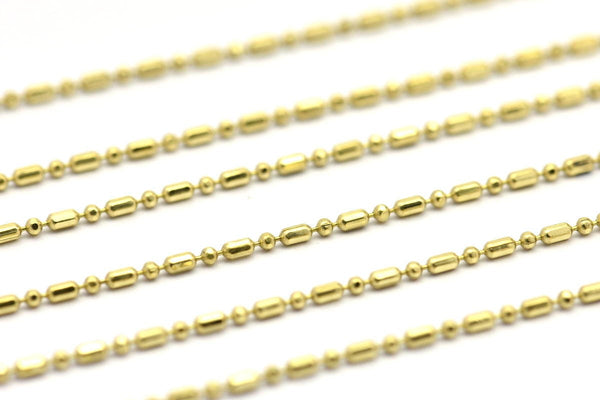 Stick Ball Chain, Raw Brass Sticks and Balls Chain (1.2mm) 3m-5m-10m-20m-50m-90m MB 7-3 Z101