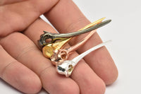 Bird Skull Charm , 925 Silver, Rose Gold Plated, Gold Plated, Black Plated Bird Skull Pendants (52x10mm) N0494