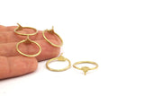 Claw Ring Setting, Raw Brass 4mm Ring Settings With 3 Claws, Ring Blanks N0286