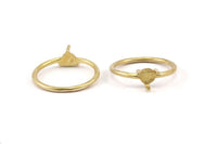 Claw Ring Setting, 7 Raw Brass 5mm Ring Settings With 3 Claws, Ring Blanks N0215