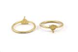 Claw Ring Setting, 7 Raw Brass 5mm Ring Settings With 3 Claws, Ring Blanks N0215