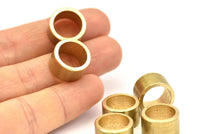 Brass Industrial Tube, 12 Raw Brass Tube Beads (14x9mm) D0429