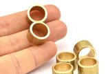 Brass Industrial Tube, 12 Raw Brass Tube Beads (14x9mm) D0429