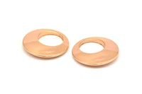Rose Gold Hoop, 3 Rose Gold Plated Brass Earring Hoops, Geometric Pendants, Charms, Earring Findings (18x2.2mm) Bs 1290 Q0158