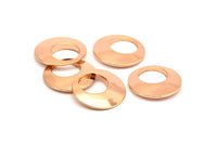Rose Gold Hoop, 3 Rose Gold Plated Brass Earring Hoops, Geometric Pendants, Charms, Earring Findings (18x2.2mm) Bs 1290 Q0158
