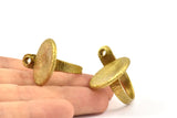 Brass Ethnic Rings - Raw Brass Adjustable Geometric Ring with a Small Pad (3.30mm) N0155
