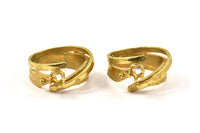 Stone Ring Settings - Raw Brass Adjustable Claw Ring Settings - Pad Size 4mm N0161