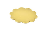 Brass Flower Charm, 10 Raw Brass Flower Stamping Blank Tag Charms  (30mm) N0515