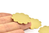 Brass Flower Charm, 10 Raw Brass Flower Stamping Blank Tag Charms  (30mm) N0515