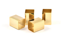 Geometric Tube Bead, 3 Huge Gold Plated Brass Square Tube Beads (14x20mm) Bs 1521 Q0059
