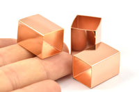 Geometric Tube Bead, 3 Huge Rose Gold Plated Brass Square Tube Beads (14x20mm) Bs 1521 Q0059