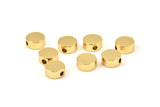 Round Spacer Bead, 8 Gold Plated Brass Circle Industrial Spacer Bead, Findings (8x3.6mm) D0210 Q0636