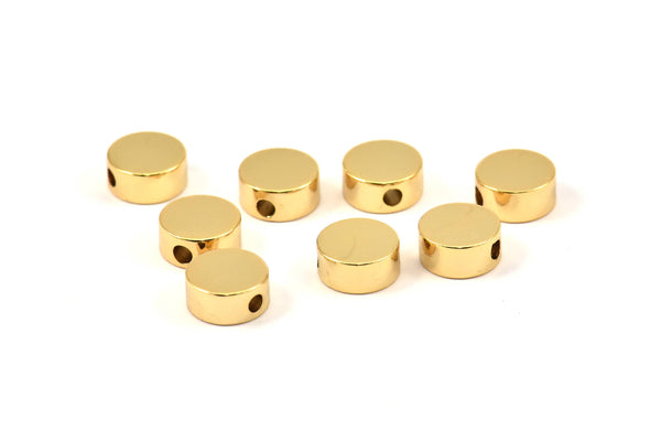 Round Spacer Bead, 8 Gold Plated Brass Circle Industrial Spacer Bead, Findings (8x3.6mm) D0210 Q0636