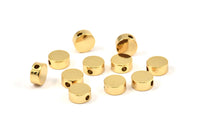 Round Spacer Bead, 8 Gold Plated Brass Circle Industrial Spacer Bead, Findings (8x3.6mm) D0210 Q0636