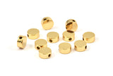 Round Spacer Bead, 8 Gold Plated Brass Circle Industrial Spacer Bead, Findings (8x3.6mm) D0210 Q0636