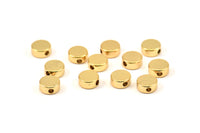 Round Spacer Bead, 8 Gold Plated Brass Circle Industrial Spacer Bead, Findings (6x2.5mm) Bs-1329