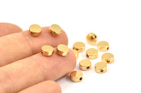 Round Spacer Bead, 8 Gold Plated Brass Circle Industrial Spacer Bead, Findings (6x2.5mm) Bs-1329