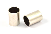20mm Silver Tubes, 5 Antique Silver Plated Brass Tubes (14x20mm) Bs 1482