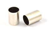 20mm Silver Tubes, 5 Antique Silver Plated Brass Tubes (14x20mm) Bs 1482