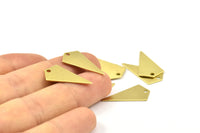 Tiny Necklace Triangle, 24 Raw Brass Triangle Charms with 1 hole (22x12x0.60mm) D0346